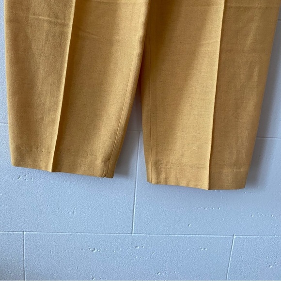 Vintage | Yellow Linen Blend Trousers | Lightweight Retro Summer Pants | Size 4 - Picture 4 of 11